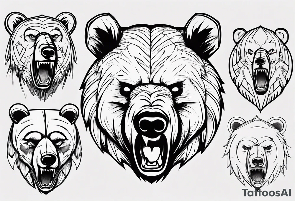 Fierce bear tattoo idea