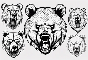 Fierce bear tattoo idea