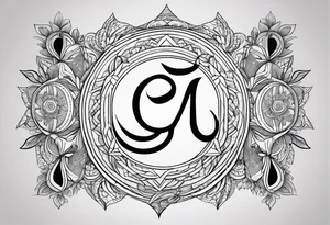 Alphabetically tattoo with 
OM
MAHARSHI
VIDYA tattoo idea