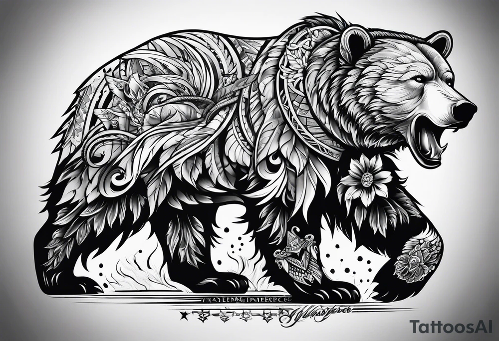 Snow bear warrior tattoo idea