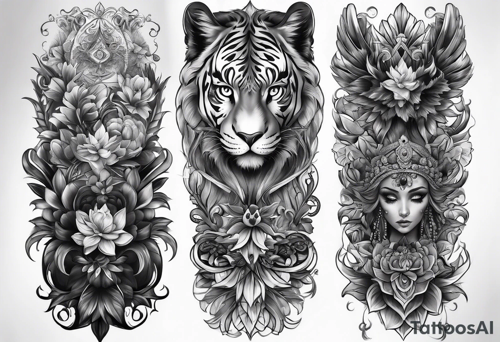 full leg sleeve tattoo idea