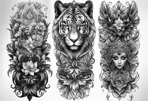 full leg sleeve tattoo idea