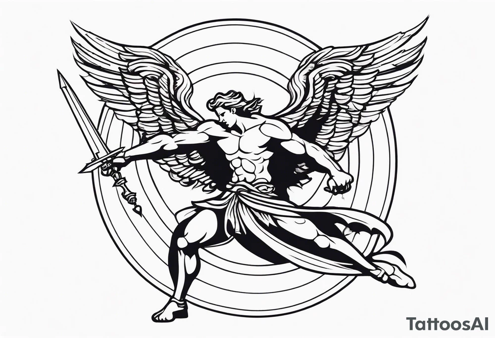 angel fighting a demon tattoo idea