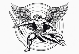 angel fighting a demon tattoo idea