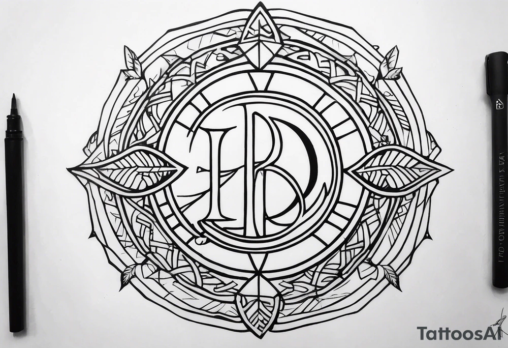 Bird oak but the B and O in elder futhark tattoo idea