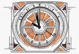 digital retro clock with all numbers being 7 tattoo idea