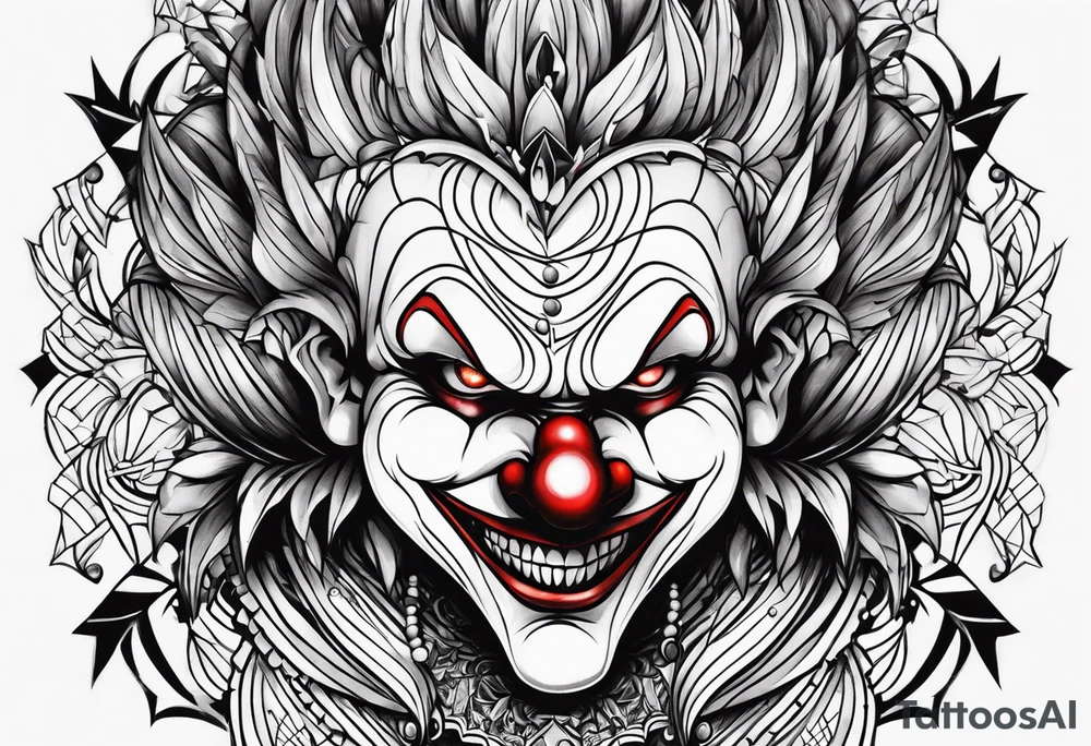 Evil clown tattoo idea