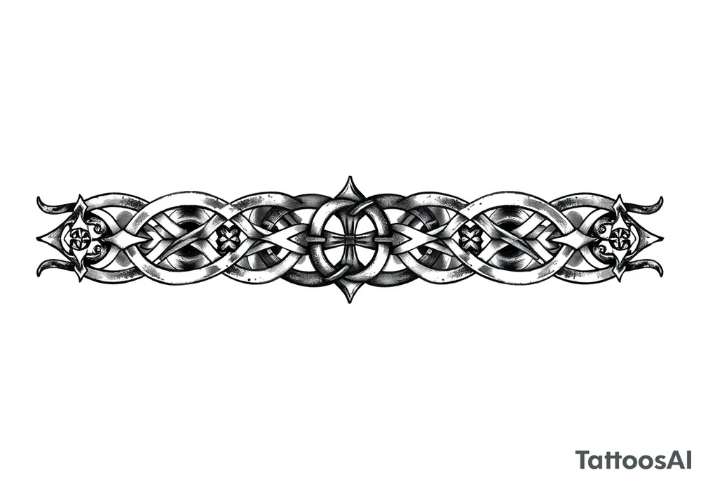 And arm band tattoo with an emphasis on Anglo Saxon and Celtic tradition tattoo idea