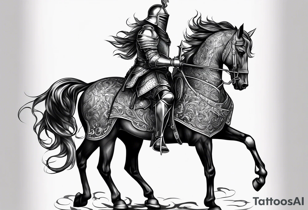 two knights in love tattoo idea