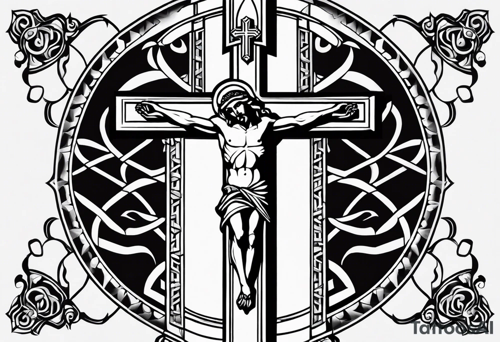 Traditional Crucifix tattoo idea