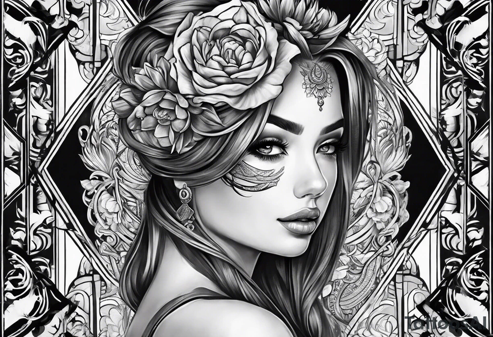 full body back tattoo rectangle shape tattoo idea