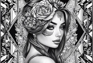 full body back tattoo rectangle shape tattoo idea