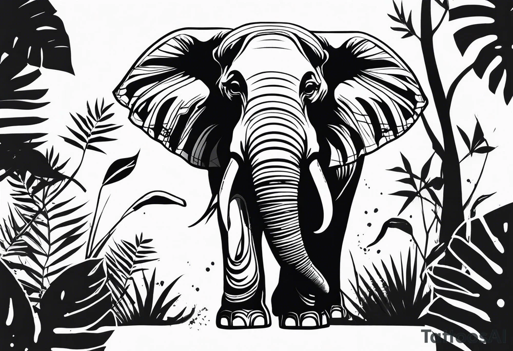 WELEPHANT IN JUNGLE tattoo idea