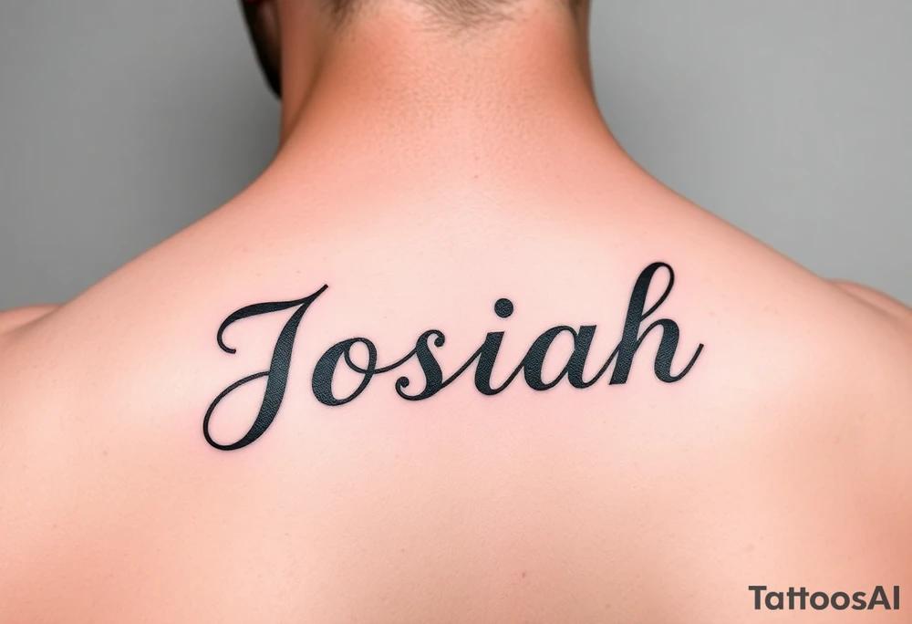 A baby memorial tattoo with the name Josiah tattoo idea