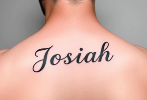 A baby memorial tattoo with the name Josiah tattoo idea