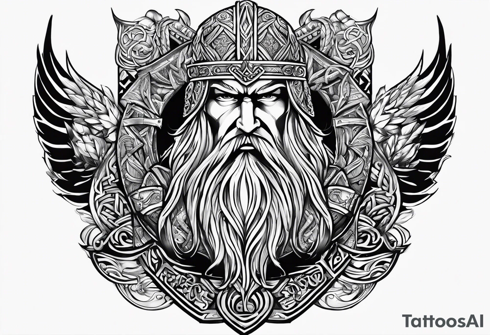 Valhalla word viking church tattoo idea