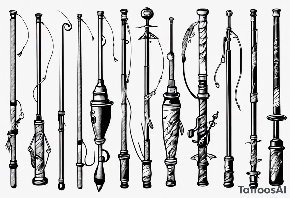 Fishing rod tattoo idea