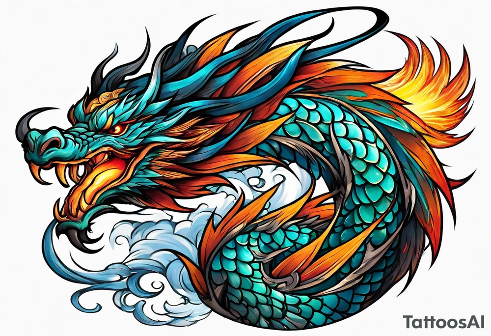phoenix fighting dragon tattoo idea