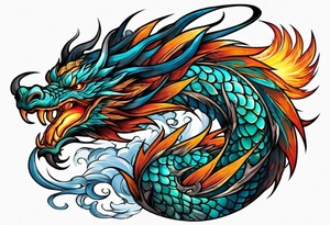 phoenix fighting dragon tattoo idea