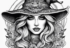 Beautiful witch tattoo idea