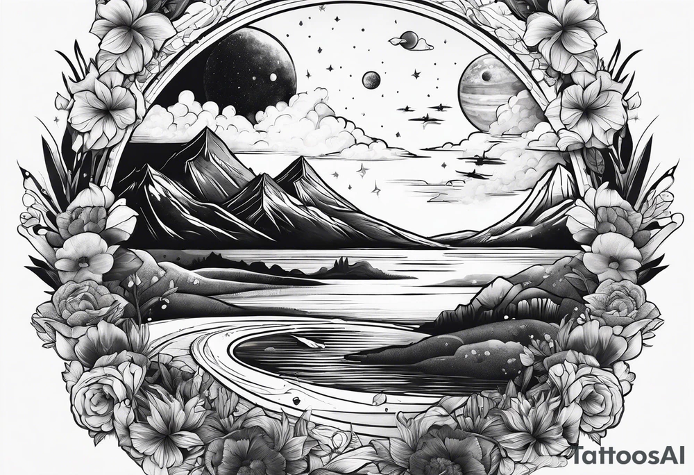 space versus nature tattoo idea