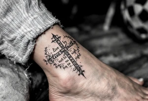 live by faith not by sight with cross tattoo idea