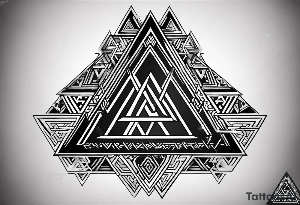 Symbol vikings valknut avec les dates 16/01/1939 15/01/2022  ecrite en chiffres vikings tattoo idea