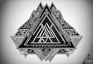 Symbol vikings valknut avec les dates 16/01/1939 15/01/2022  ecrite en chiffres vikings tattoo idea