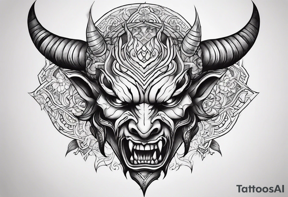 Demon simple style tattoo idea