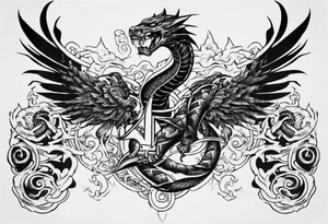 I want chest tattoo for men in japanese style . Tattoo may include some symbols from these themes : gemini , snake,compas,travel, born 1989, thailand, ukraine , listen tattoo idea