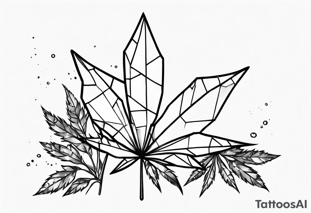 Broken glass and weed tattoo idea