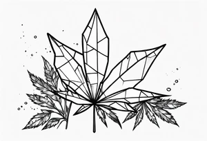 Broken glass and weed tattoo idea