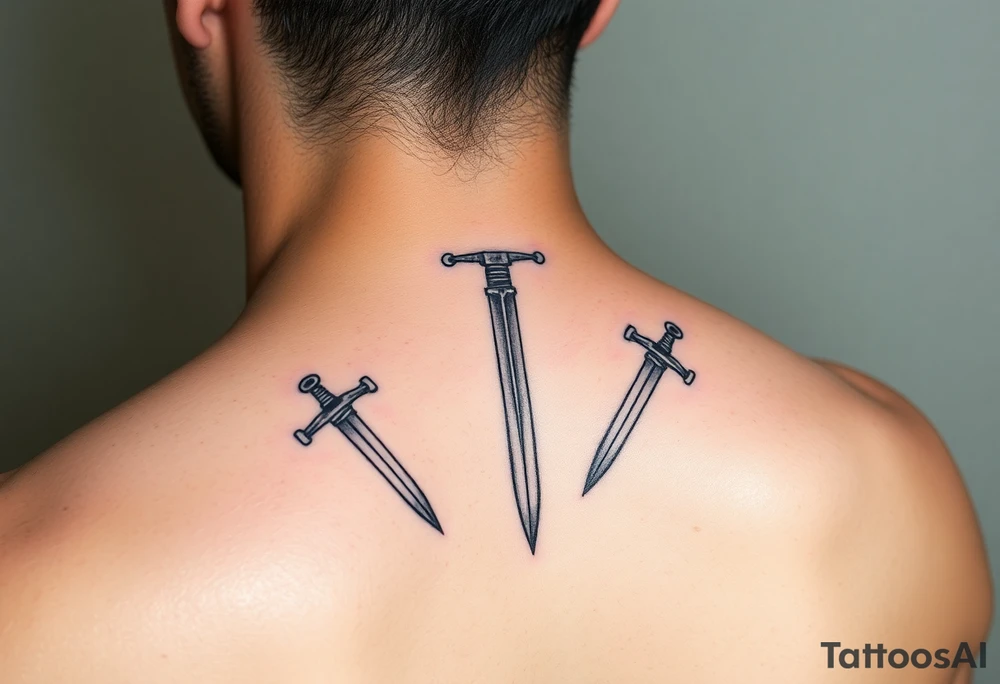 Virgo and sagittarius three swords tattoo idea