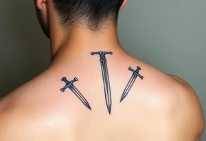 Virgo and sagittarius three swords tattoo idea