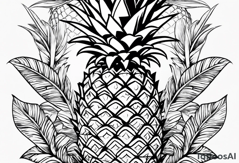 Pineapple and swallow simple tattoo idea