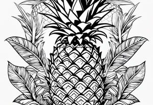 Pineapple and swallow simple tattoo idea