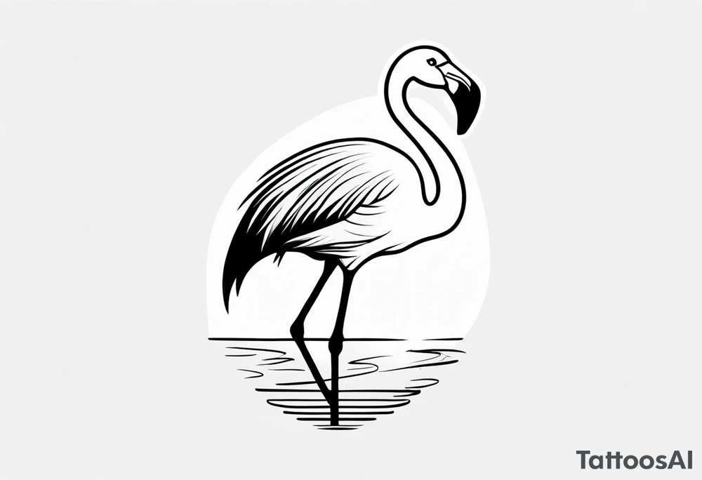 cute flamingo tattoo idea