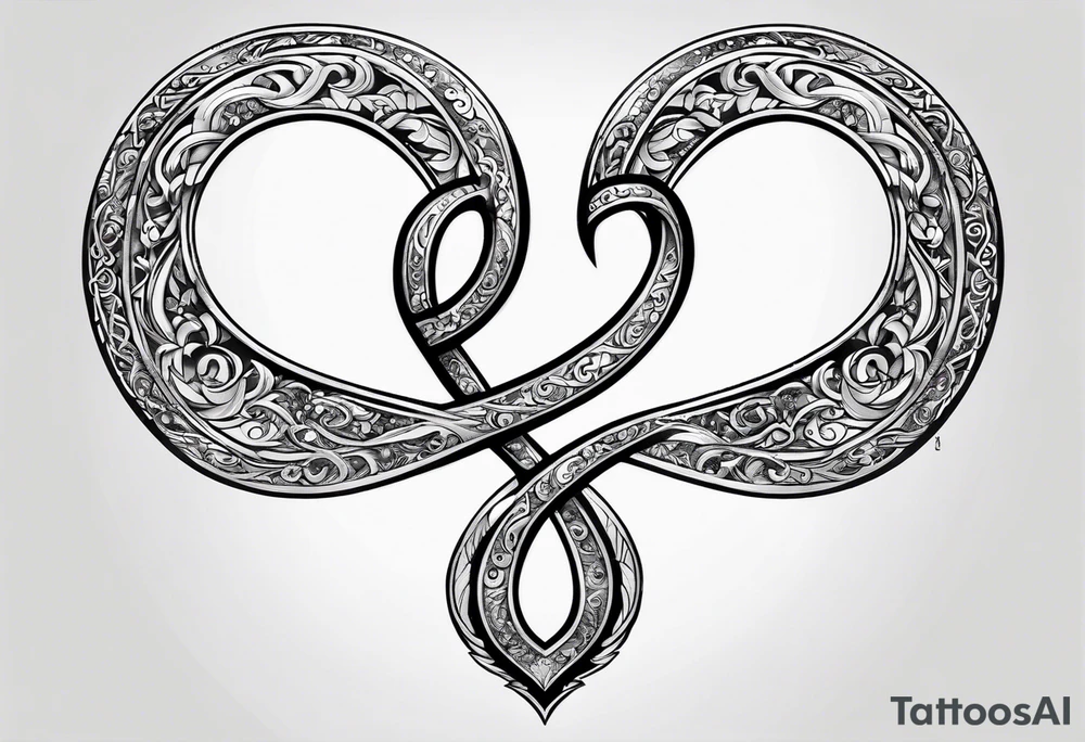 Infinity symbol with heart tattoo idea