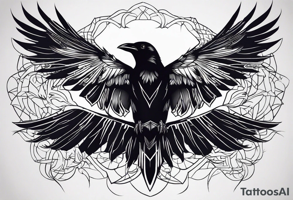 Generate a tattoo of a crow for the forearm tattoo idea