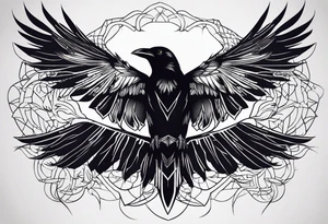 Generate a tattoo of a crow for the forearm tattoo idea