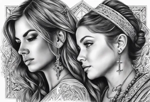 long sleeve tattoo about Christianity, family and the love of life tattoo idea