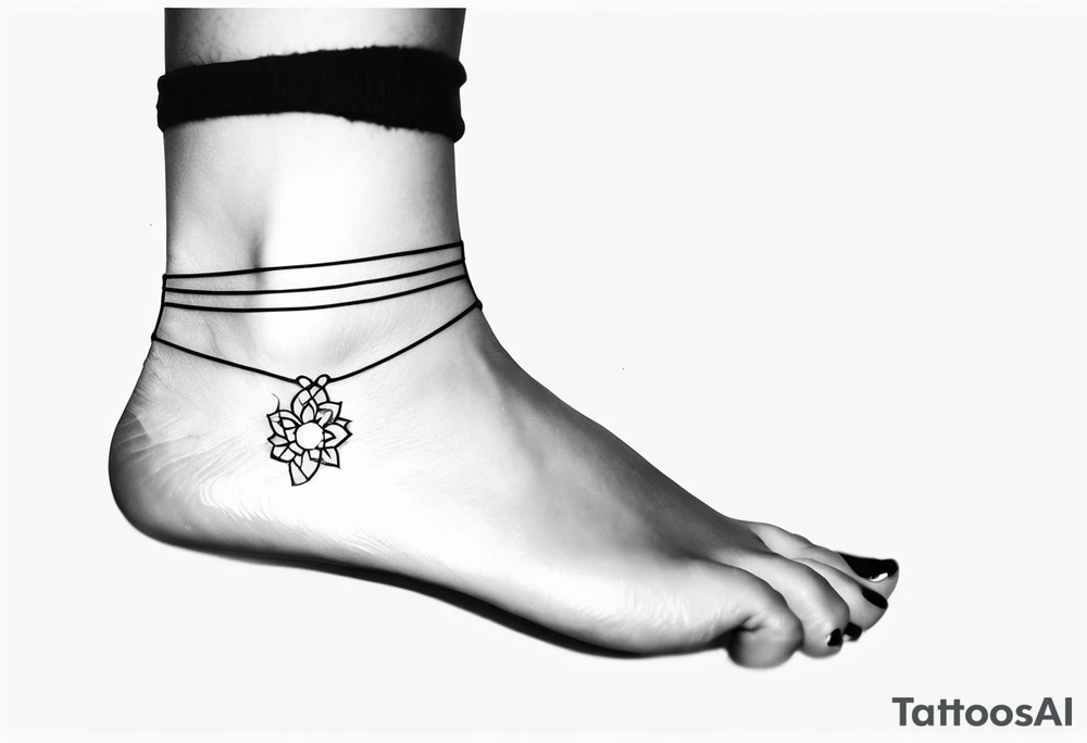 feminine ankle bracelet tattoo tattoo idea