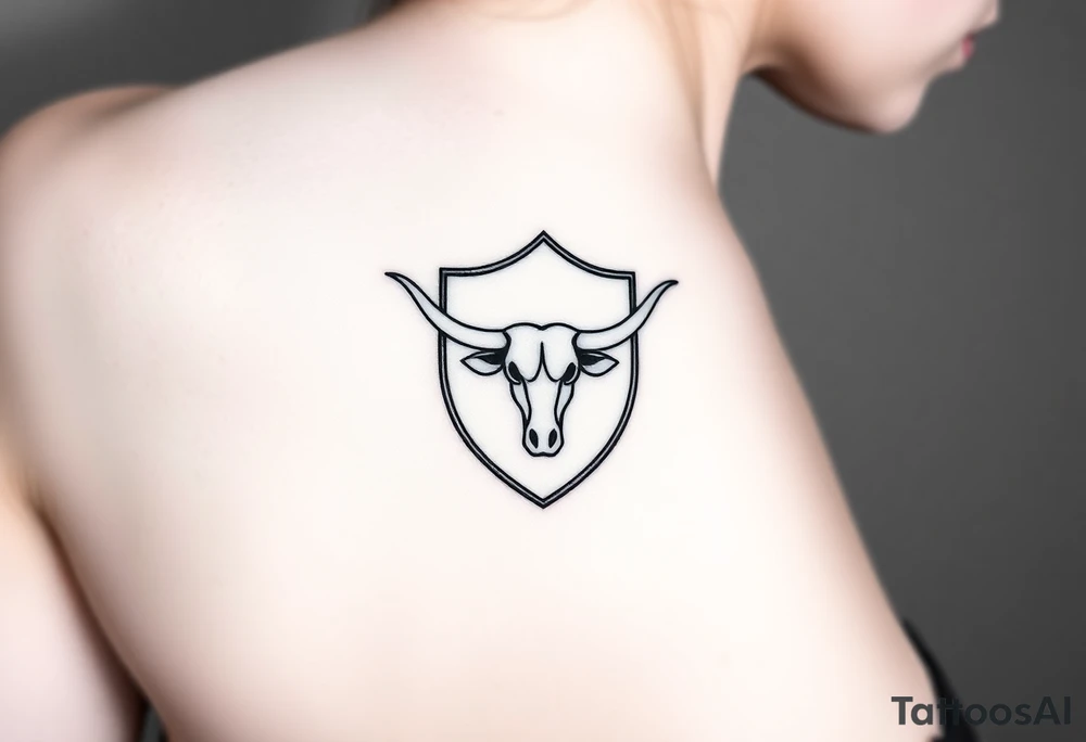 A shield with a longhorn in it tattoo idea
