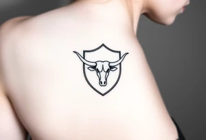 A shield with a longhorn in it tattoo idea