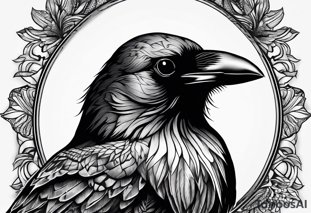 head of a crow tattoo idea