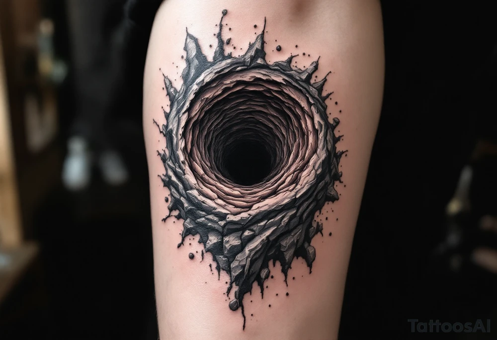 A dark hole sucking everything tattoo idea