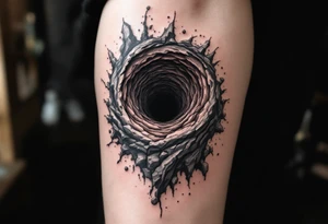 A dark hole sucking everything tattoo idea