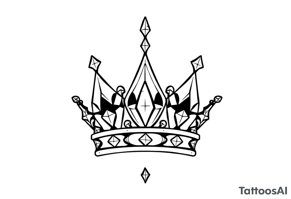 Crown diamonds tattoo idea