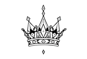 Crown diamonds tattoo idea