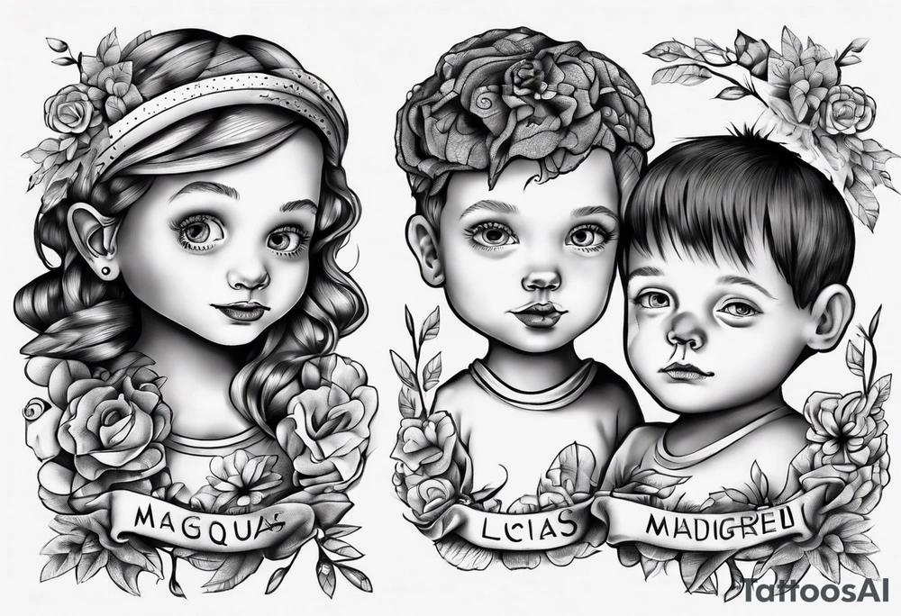 My children's names Maggie and Lucas tattoo idea